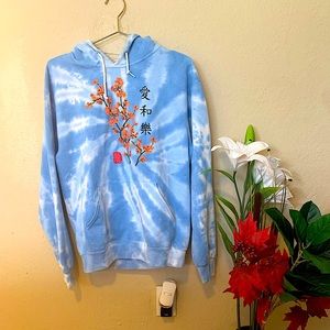 Blue tie die sweatshirt hoodie